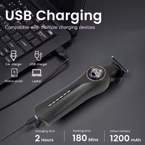 Hatteker New Electric Cordless Men Clippers Professional Hair Clippers Hair Trimmer Tool