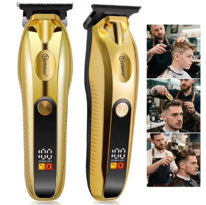 Hatteker HT-6117 Rechargeable Electric Hair Clippers for Men  Cordless Professional Barber Trimmer with Adjustable Blades