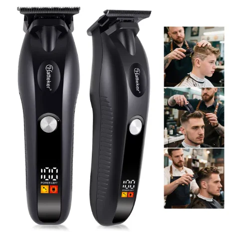 Hatteker HT-6117 Rechargeable Electric Hair Clippers for Men  Cordless Professional Barber Trimmer with Adjustable Blades