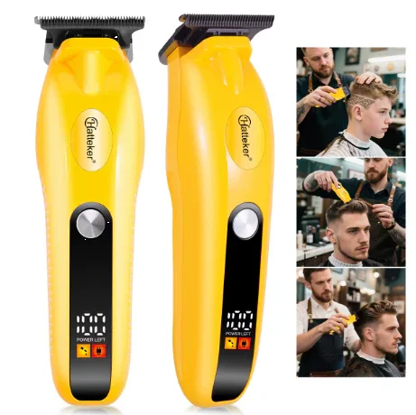 Hatteker HT-6117 Rechargeable Electric Hair Clippers for Men  Cordless Professional Barber Trimmer with Adjustable Blades