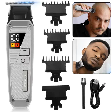 Hatteker HT-6082 Professional Hair Trimmer – Cordless Oil Head Clipper with LCD Display