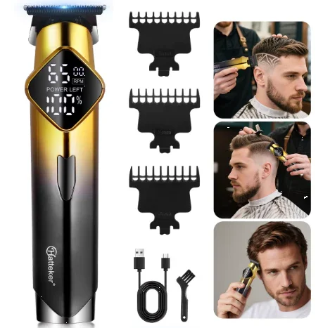 Hatteker HT-6132 Hair Clipper – LCD Digital Display Precision Trimmer USB Rechargeable