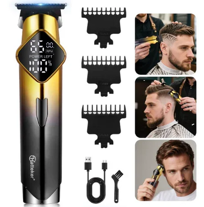 Hatteker HT-6132 Hair Clipper – LCD Digital Display Precision Trimmer USB Rechargeable