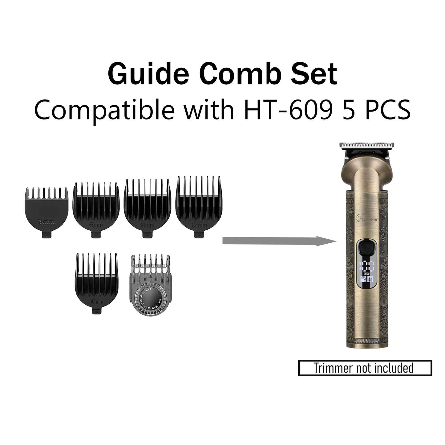 Hatteker HT-609 Guide Comb Set – 6 PCS Replacement Clipper Guards