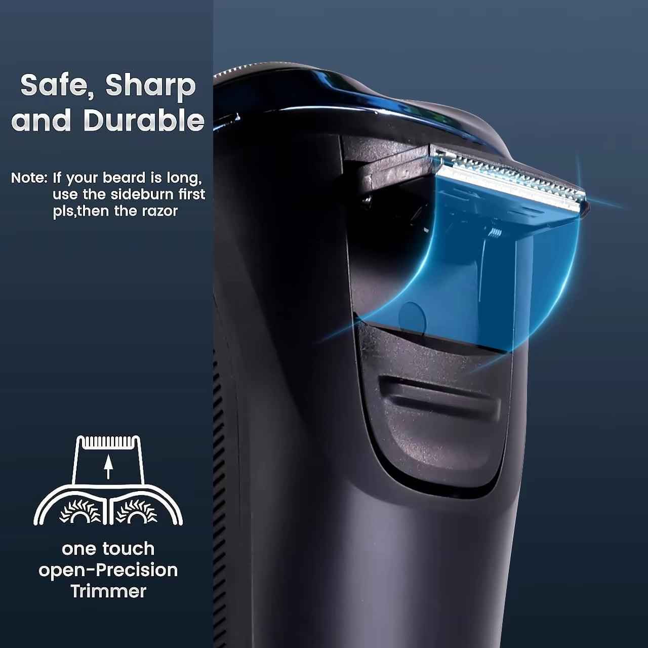 Hatteker Men's Beard Trimmer Waterproof Rotary Beard Trimmer & Electric Shaver with USB Charging