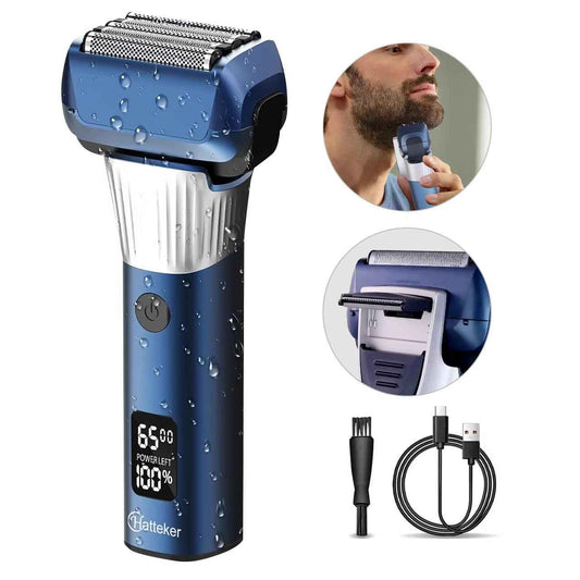 Washable Three-Blade Electric Shaver for Men | LCD Digital Display