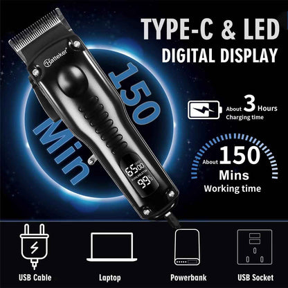 Hatteker  hair clipper Professional LED Hair Clipper and Trimming Set
