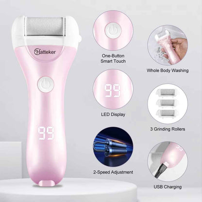 USB Rechargeable Electric Foot Callus Remover - Dead Skin Grinder for Smooth Feet