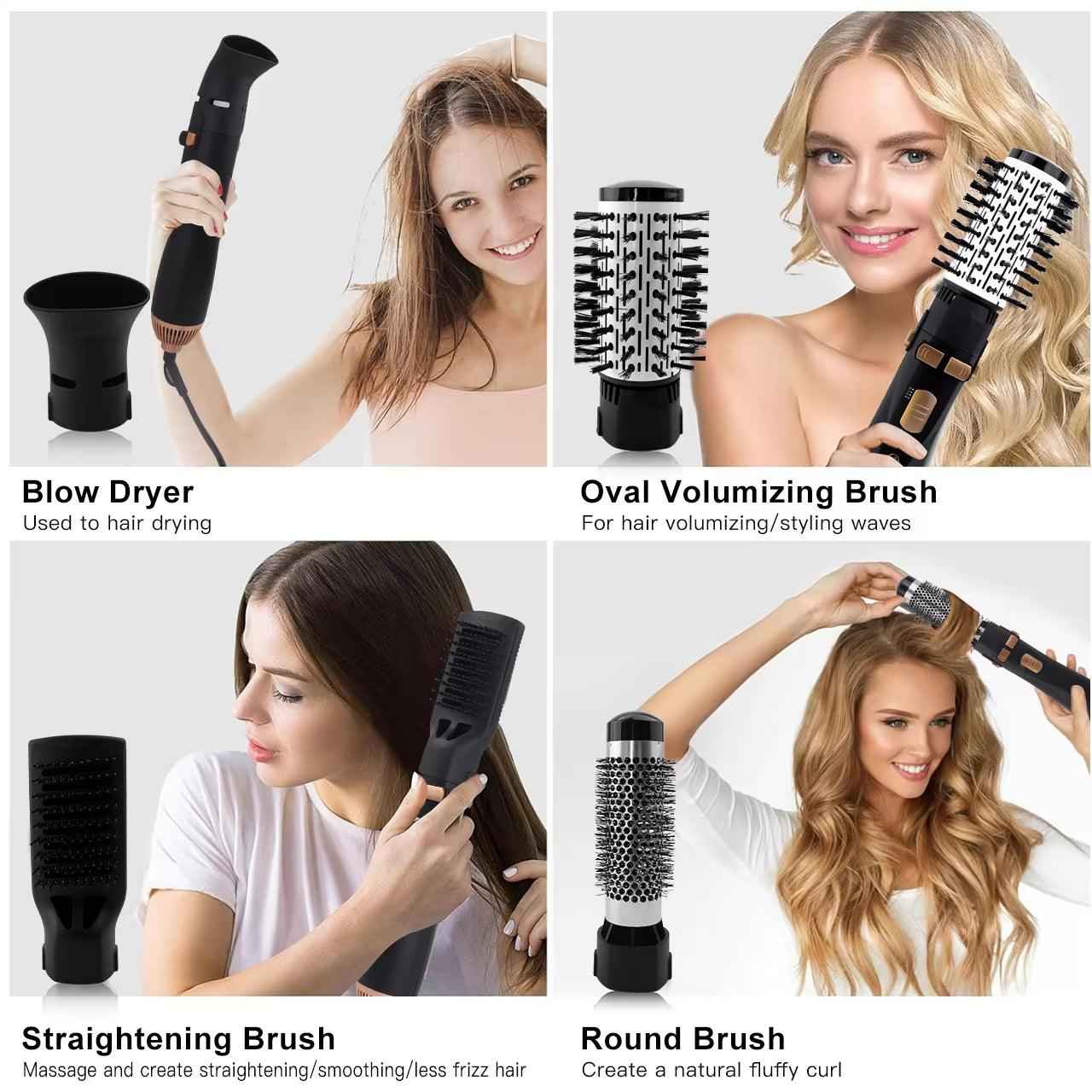 4-in-1 Air Hair Styler - Hair Dryer, Curler, Hot Comb & Straightener