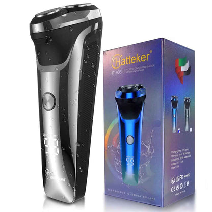 Hatteker Men's Beard Trimmer Waterproof Rotary Beard Trimmer & Electric Shaver with USB Charging