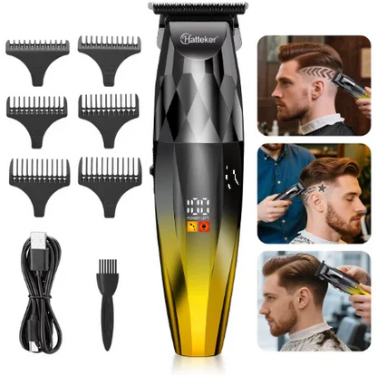 Hatteker HT-6126 Cordless Professional Electric Hair Clippers Beard Trimmer Styler LED Digital Display Hair Clippers for Men