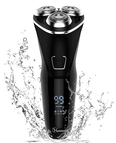HATTEKER Electric Razor Professional Rechargeable Rotary  with Pop-up LED Display