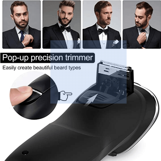 HATTEKER Electric Razor Professional Rechargeable Rotary  with Pop-up LED Display