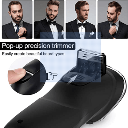 HATTEKER Electric Razor Professional Rechargeable Rotary  with Pop-up LED Display