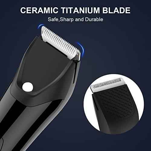 HATTEKER Professional Electric Groin Hair Trimmer Below-The-Belt Trimmer