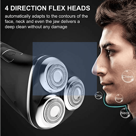 HATTEKER Electric Razor Professional Rechargeable Rotary  with Pop-up LED Display