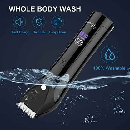 HATTEKER Professional Electric Groin Hair Trimmer Below-The-Belt Trimmer