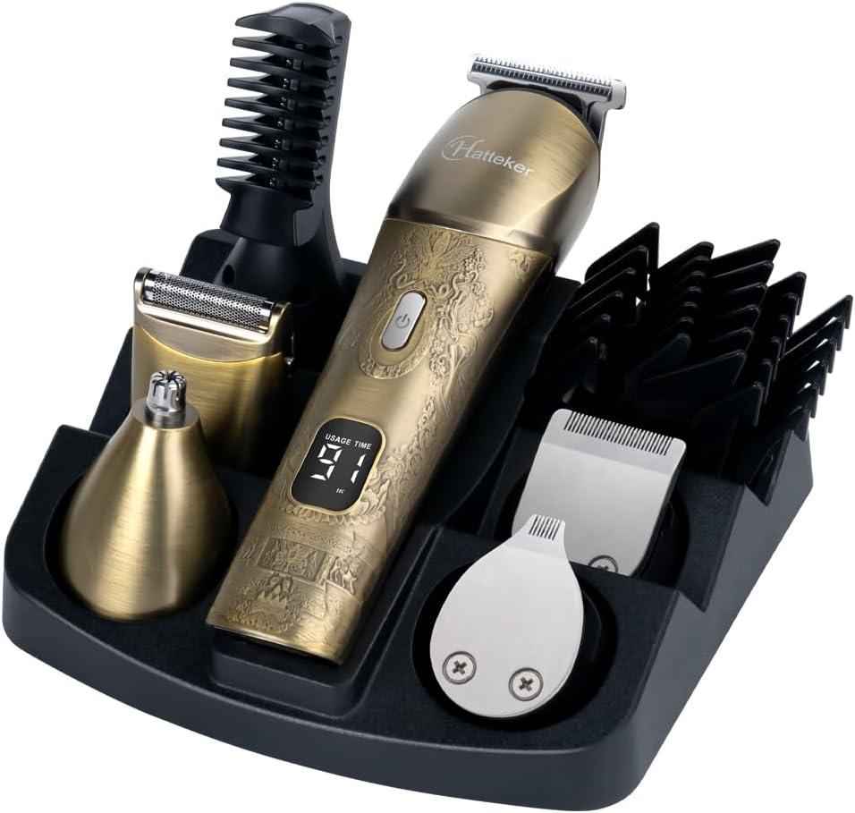 Hatteker Upgraded Beard Trimmer for Men Waterproof Cordless Hair Clipper Electric Razor Shaving Mustache Face Nose Body