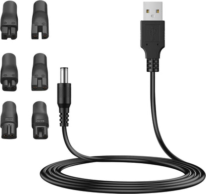 5V USB Charger Cord Replacement Shaver Power Adapter Power Cord Power Supply - HATTEKER