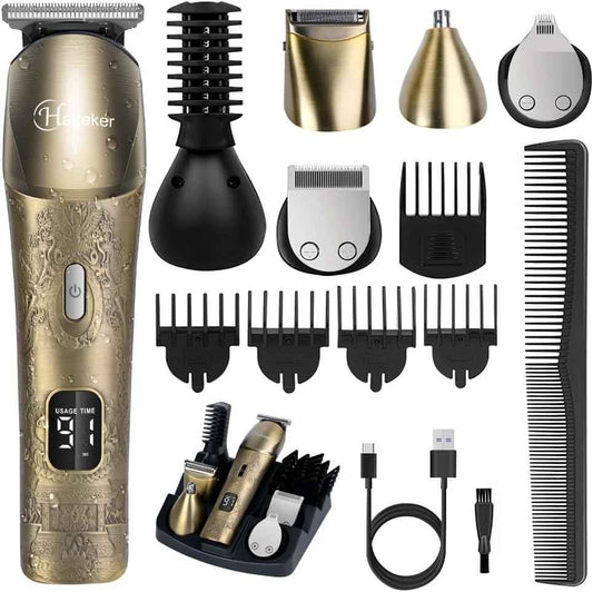 Hatteker Upgraded Beard Trimmer for Men Waterproof Cordless Hair Clipper Electric Razor Shaving Mustache Face Nose Body
