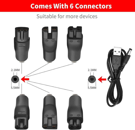 5V USB Charger Cord Replacement Shaver Power Adapter Power Cord Power Supply