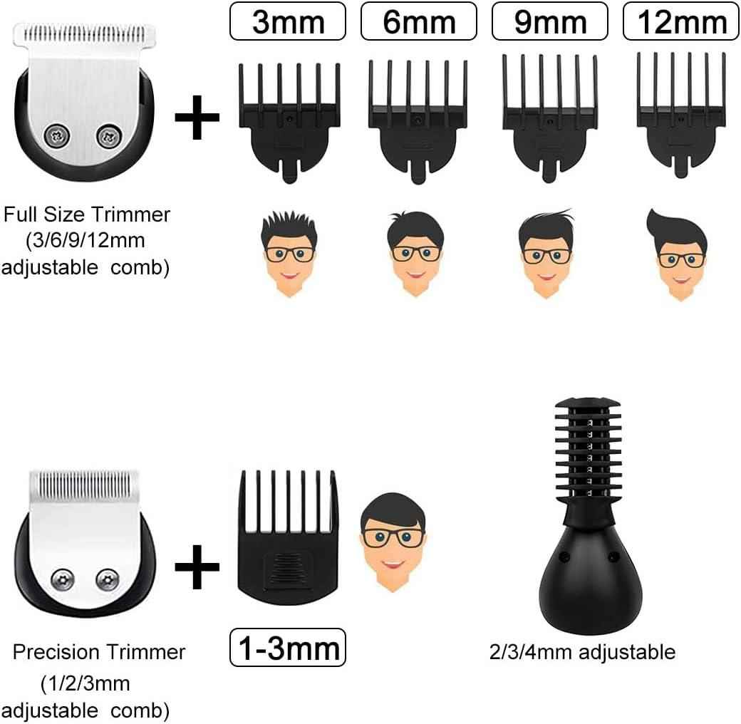 Hatteker Upgraded Beard Trimmer for Men Waterproof Cordless Hair Clipper Electric Razor Shaving Mustache Face Nose Body