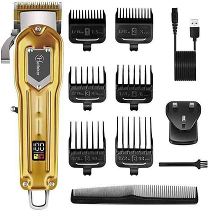 HATTEKER Hair Clipper Trimmer for Men Cordless USB Rechargeable Gold RFC 686