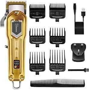 HATTEKER Hair Clipper Trimmer for Men Cordless USB Rechargeable Gold RFC 686