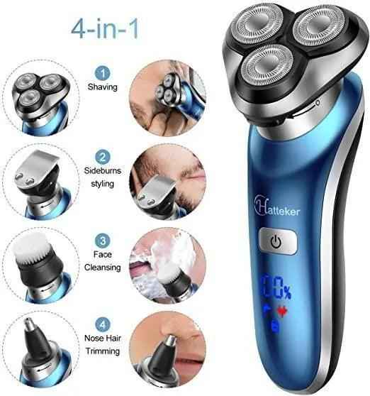 HATTEKER Electric Shaver Trimmer Cordless Beard Nose Hair Waterproof RSCK-960804