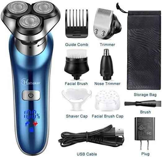 HATTEKER Electric Shaver Trimmer Cordless Beard Nose Hair Waterproof RSCK-960804