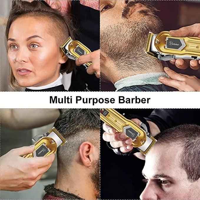 HATTEKER Hair Clipper Trimmer for Men Cordless USB Rechargeable Gold RFC 686