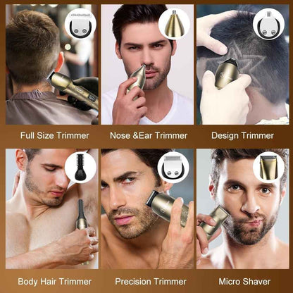Hatteker Upgraded Beard Trimmer for Men Waterproof Cordless Hair Clipper Electric Razor Shaving Mustache Face Nose Body