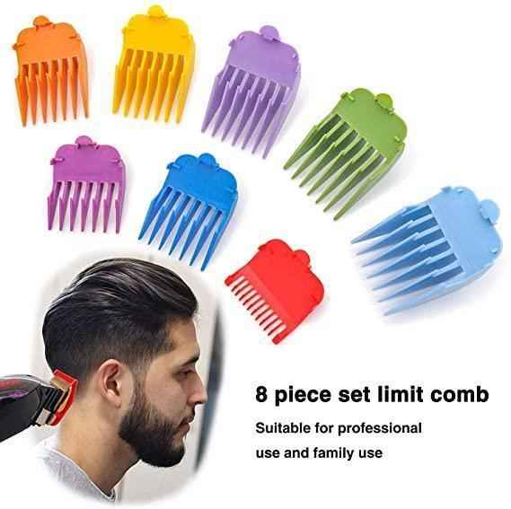 Professional Hair Clipper Guide Combs, Replacement Guards Set, 8 Length Attachment