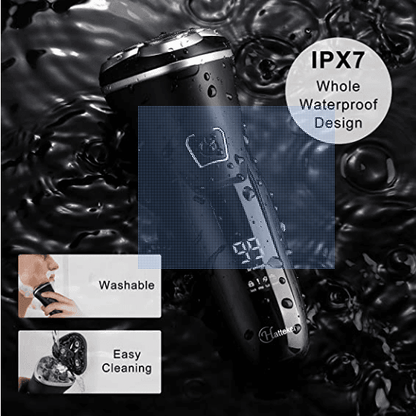 HATTEKER Electric Razor Professional Rechargeable Rotary  with Pop-up LED Display