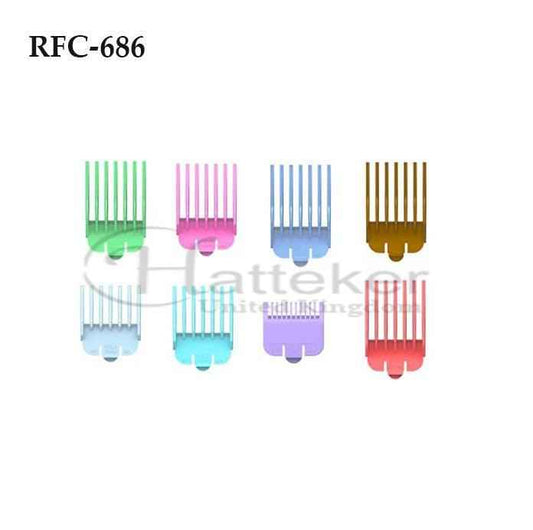HATTEKER RFC-686 Comb Set 8 Pcs Multicolor Guide Adjustable Limit For Hatteker Clippe RFC-686