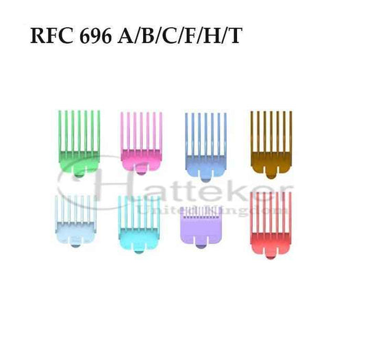 HATTEKER RFC-696 Comb Set 8 Pcs Multicolor Guide Adjustable Limit For Hatteker Clippe RFC-696 A/B/C/F/H/T