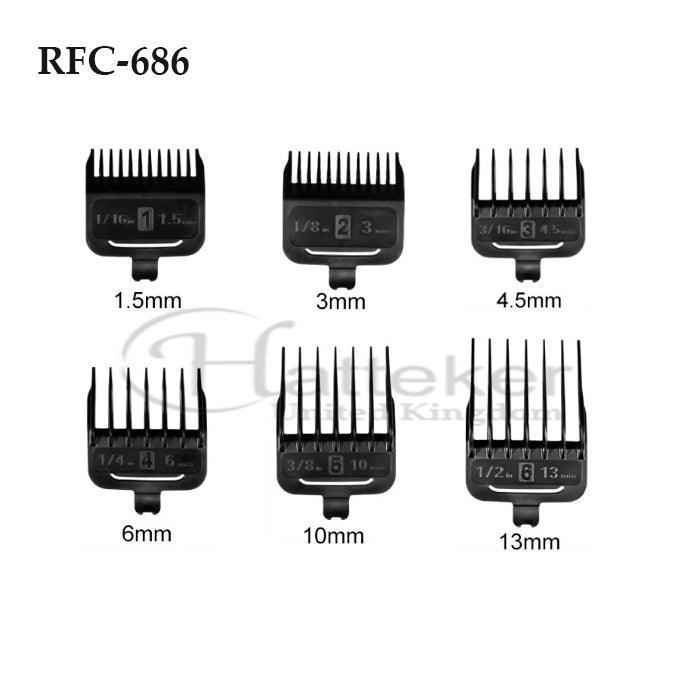 HATTEKER Comb Set Black Guide Adjustable Limit Hatteker RFC-686