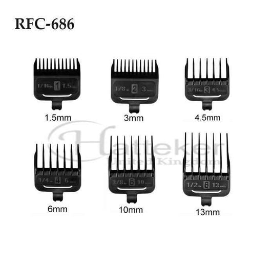 HATTEKER Comb Set Black Guide Adjustable Limit Hatteker RFC-686