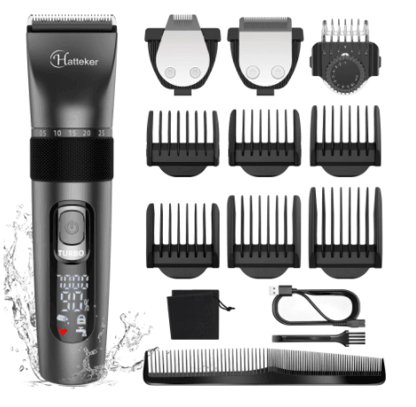 HATTEKER  Hair Clipper  Professional Waterproof grooming kit 3 in1 USB charging Haircut RFC-69503