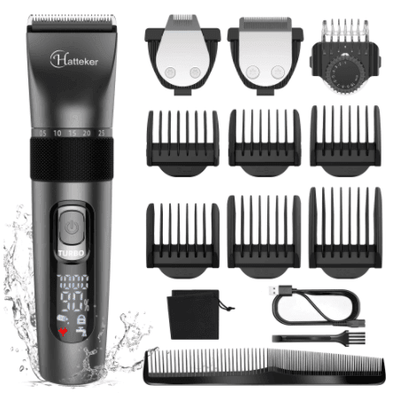 HATTEKER  Hair Clipper  Professional Waterproof grooming kit 3 in1 USB charging Haircut RFC-69503