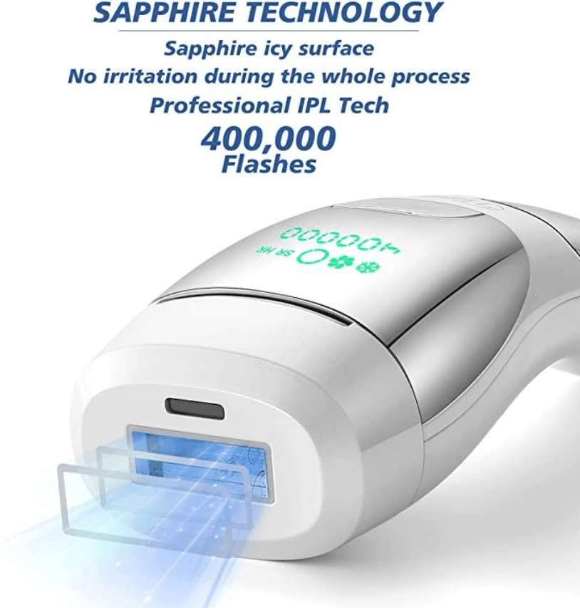 HATTEKER Laser Permanent Painless for Facial Whole Body Hair Removal Device Sapphire Freezing Point