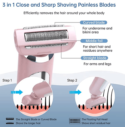 HATTEKER Electric Lady Shaver Razor Wet and Dry Waterproof