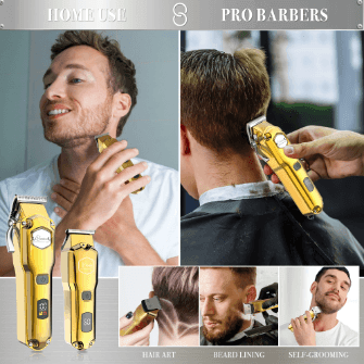 HATTEKER Lot 2 Professional Hair clipper Metal Electric Cordless  USB Charging