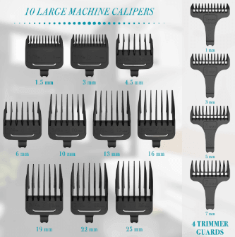 HATTEKER Lot 2 Pcs Professional Hair clipper Metal Electric Trimmer 18 Pcs Set Hair Cutting
