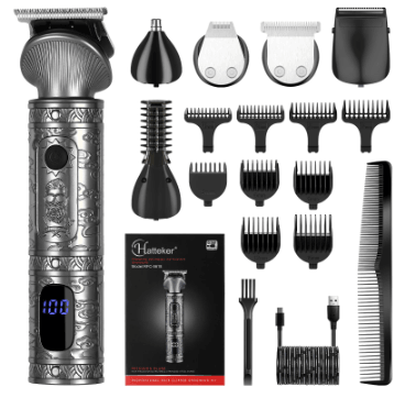 Hatteker 6 in 1 hair clipper sets hair trimmer hair cutting  USB charging electric shaver RFC-5618
