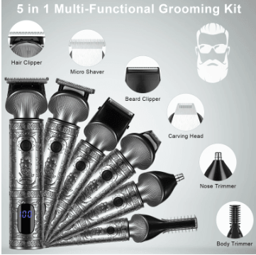 Hatteker 6 in 1 hair clipper sets hair trimmer hair cutting  USB charging electric shaver RFC-5618