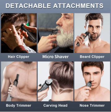 Hatteker 6 in 1 hair clipper sets hair trimmer hair cutting  USB charging electric shaver RFC-5618