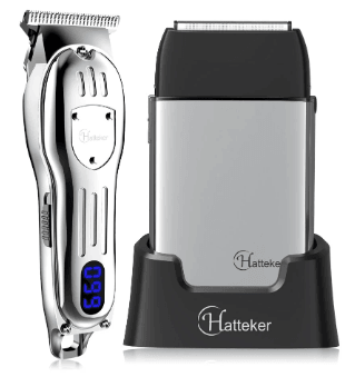 HATTEKER pro clipper 2 pieces set USB rechargeable electric hair cutting for men machine shaver set 0mm razor