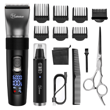 HATTEKER Pro Hair Clipper Multifunction  Stainless steel Blade Hair Trimmer Nose Hair Beard