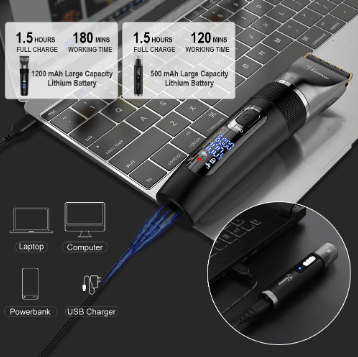 HATTEKER Pro Hair Clipper Multifunction  Stainless steel Blade Hair Trimmer Nose Hair Beard